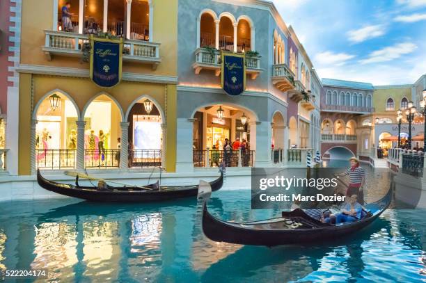 gondola at the venetian hotel in las vegas - gondolier stock pictures, royalty-free photos & images