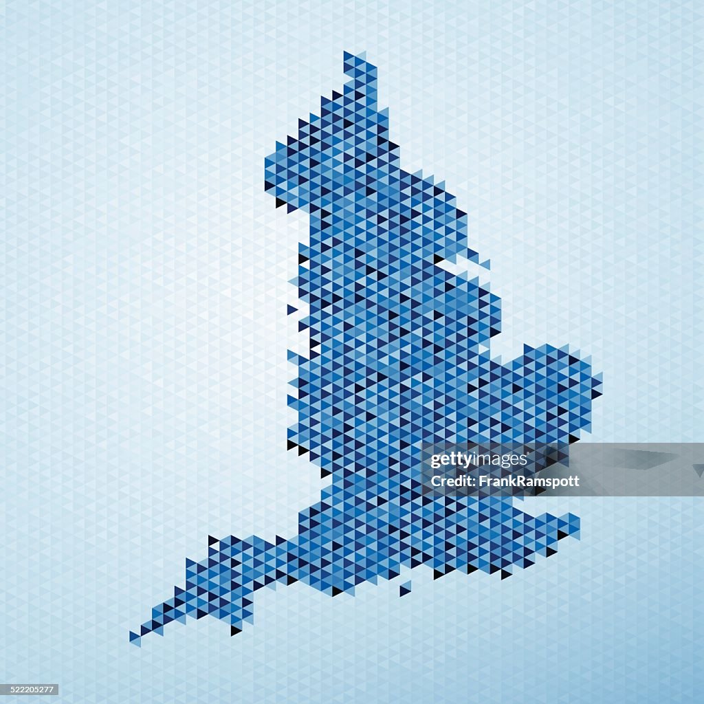 England Map Triangle Pattern Blue