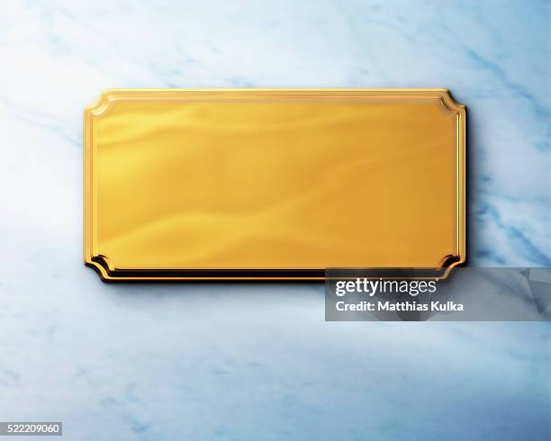 golden nameplate - metal nameplate stock pictures, royalty-free photos & images