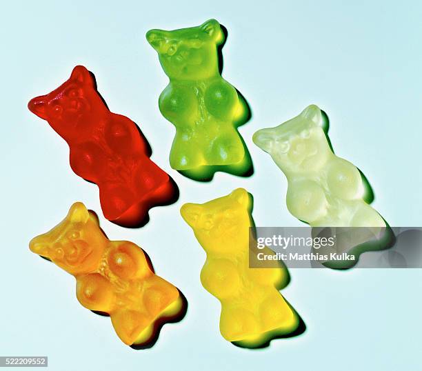 jellybears - gummi stock pictures, royalty-free photos & images