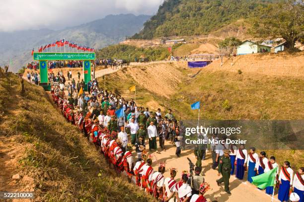 nagas road inauguration supervised by soldiers - nagaland stock pictures, royalty-free photos & images