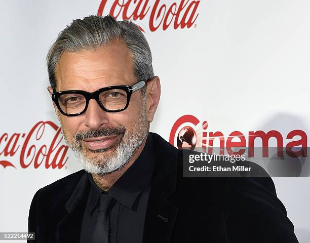 Actor Jeff Goldblum, one of the recipients of the Ensemble of the Universe Award for "Independence Day: Resurgence," attends the CinemaCon Big Screen...
