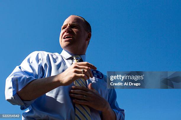 New York State Senator Tim Kennedy speaks at a Erie County Democrats rally in Buffalo, N.Y., Saturday, April 16, 2016. The New York primary election...