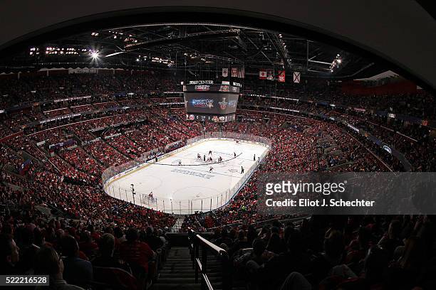 The Florida Panthers face off against the New York Islanders in Game One of the Eastern Conference Quarterfinals during the 2016 NHL Stanley Cup...