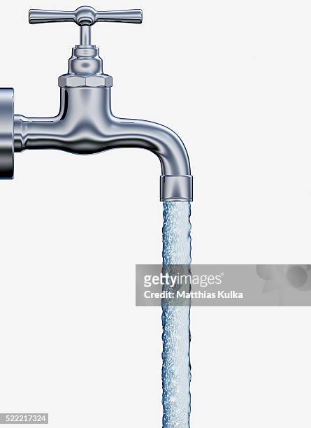 water supply - faucet stockfoto's en -beelden