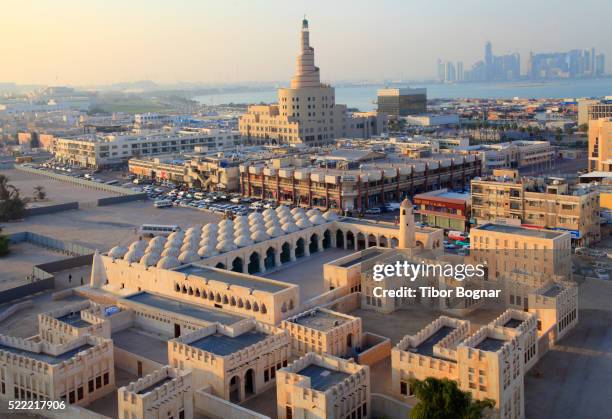 qatar, doha, qasim mosque, fanar islamic centre, - doha stock pictures, royalty-free photos & images