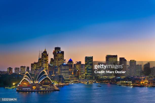 sydney opera house and cityscape - sydney stock pictures, royalty-free photos & images