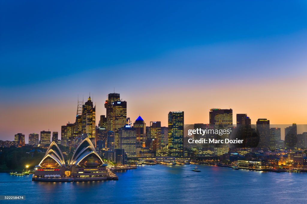 Sydney Opera house and cityscape
