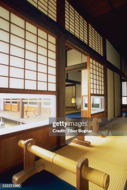 interior of hosokawa gyobutei samurai residence - japan hosokawa stock pictures, royalty-free photos & images