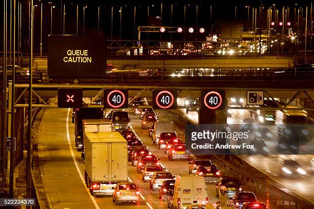 traffic jam on m42 - bottleneck stock pictures, royalty-free photos & images