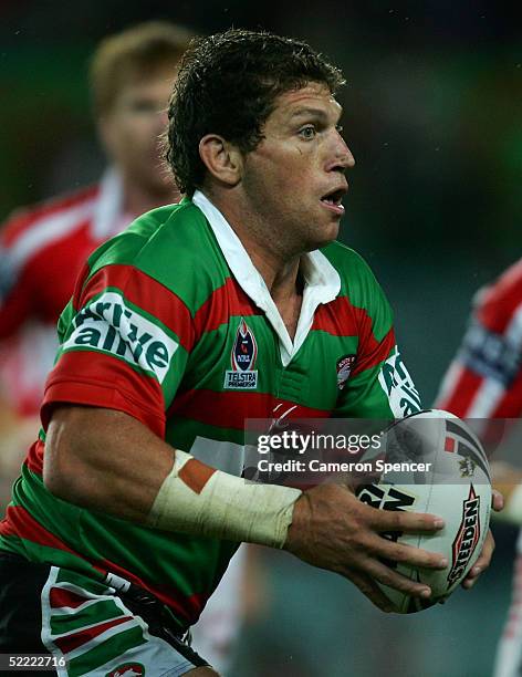 Bryan Fletcher of the Rabbitohs in action during the NRL Charity Shield match between the South Sydney Rabbitohs and the St George Illawarra Dragons...