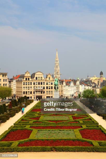 place de l'albertine skyline in brussels - brussels skyline stock pictures, royalty-free photos & images