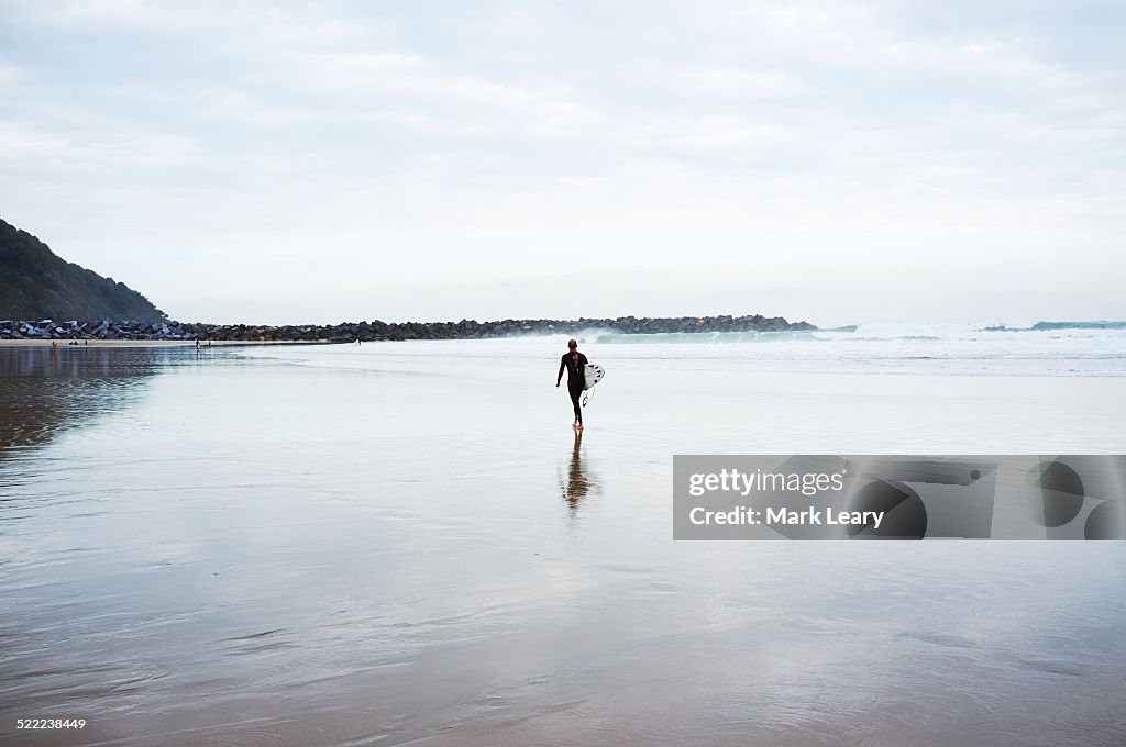 Heading along the beach