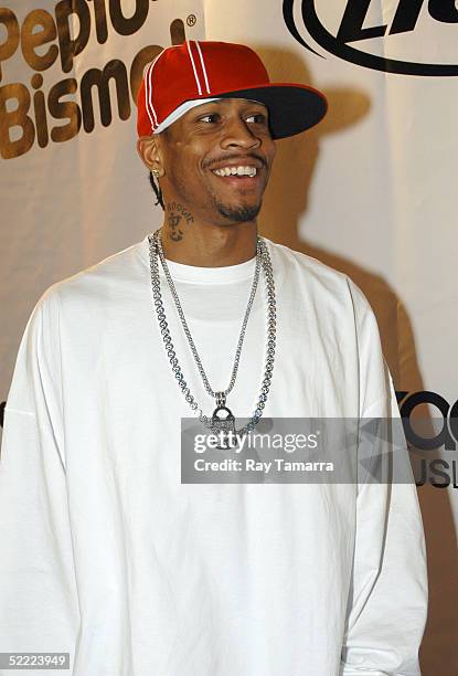 Athlete Allen Iverson attends the National Basketball Players Association All-Star Ice Gala at the Denver Convention Center February 19, 2005 in...