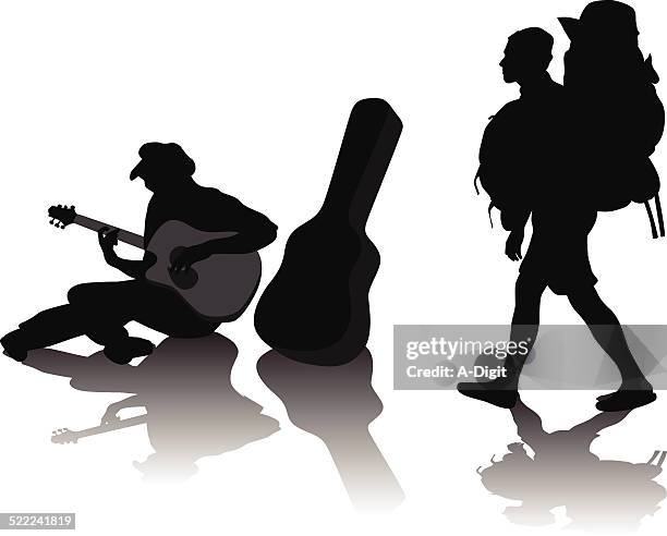 bohemianways - street musician stock illustrations