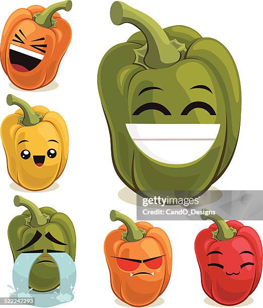 bell pepper set b - red pepper white background stock illustrations