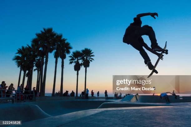 skaters in venice beach - parque de skate imagens e fotografias de stock