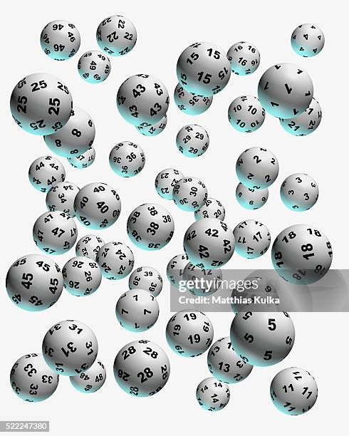 lottery balls - lotterie stock-fotos und bilder