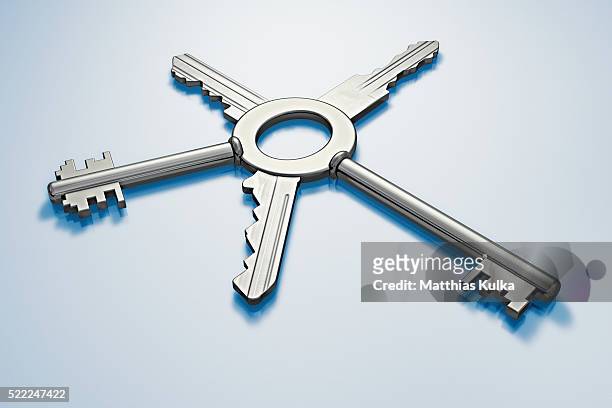 key with five bits - key stock-fotos und bilder