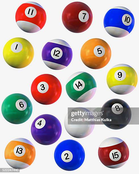 billiard balls - pool ball stock pictures, royalty-free photos & images