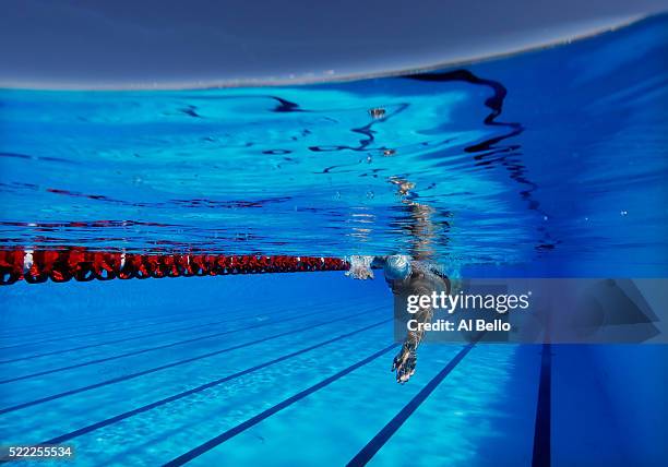 Joao De Lucca of Brazil trains in the warmup pool during the Maria Lenk Trophy competition at the Aquece Rio Test Event for the Rio 2016 Olympics at...