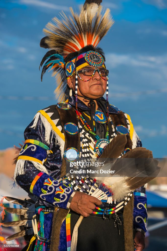 Navajo man wearing ceremonial clothes