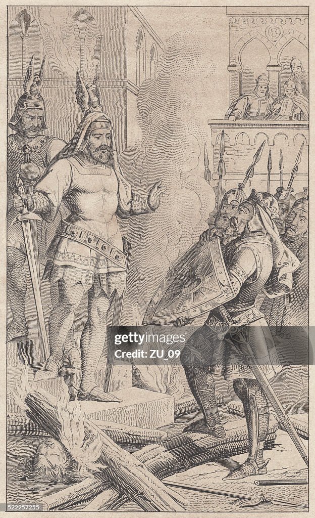 Hagen found dead Rüdiger after the battle with the Burgundians