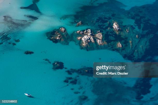 santa giulia coastal area in bouche de bonifacio nature reserve - blues v france stock pictures, royalty-free photos & images