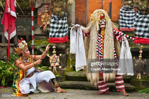 traditional balinese dance - barong headdress stock pictures, royalty-free photos & images