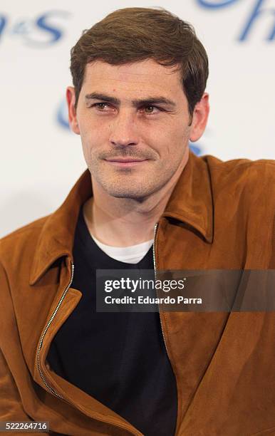 Soccer player Iker Casillas attends H&S event photocall at Eurostars hotel on April 18, 2016 in Madrid, Spain.