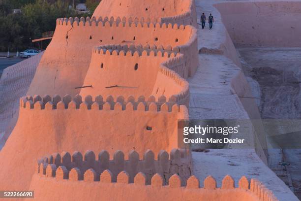 ark palace in khiva - silk road stock pictures, royalty-free photos & images