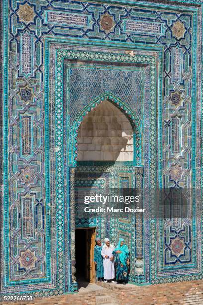 shah-i-zinda necropolis in samarkand - uzbekistan stock pictures, royalty-free photos & images