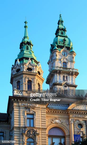 hungary, gyoýr, city hall, - gyor stock pictures, royalty-free photos & images