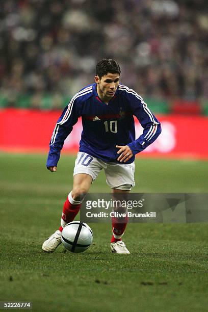 Camel Meriem of France in action during the international friendly match between France and Sweden at Stade De France on February 9, 2005 in Paris,...