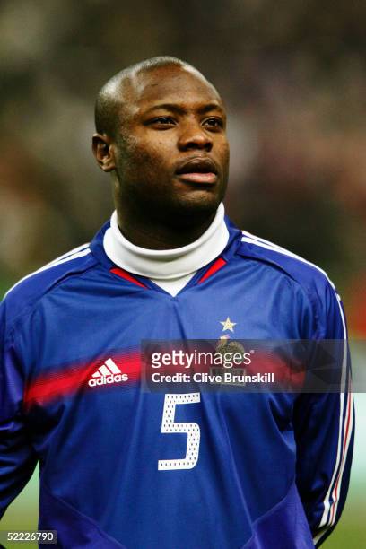 Portrait of William Gallas of France prior to the international friendly match between France and Sweden at Stade De France on February 9, 2005 in...