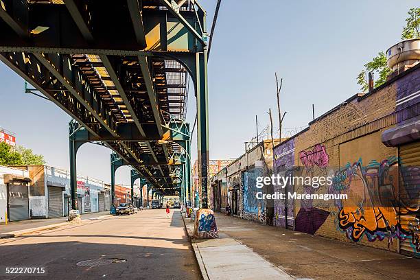 davis street - new york city wall stock pictures, royalty-free photos & images