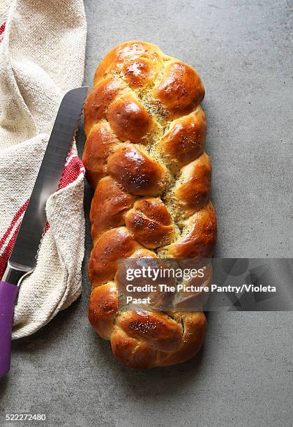 freshly baked challah bread - brioche stock pictures, royalty-free photos & images