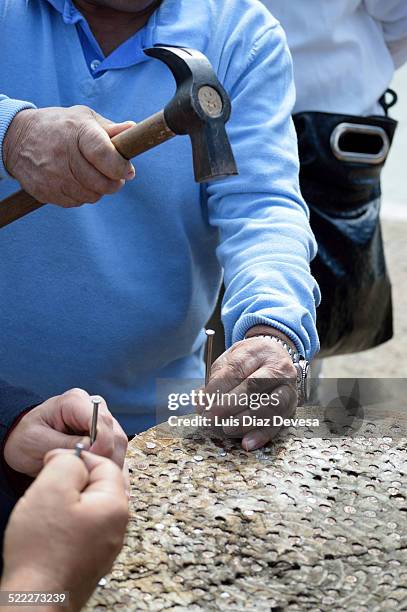 hammering nails, traditional games - surgical pin stock pictures, royalty-free photos & images