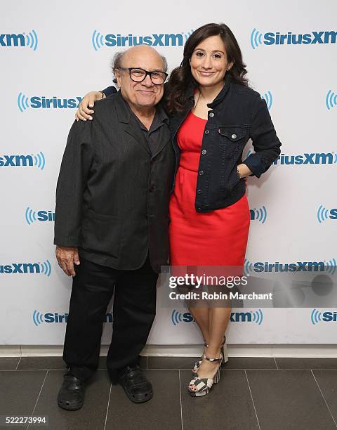 Danny DeVito and Lucy DeVito visit at SiriusXM Studio on April 18, 2016 in New York City.