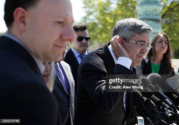 Mexican American Legal Defense and Educational Fund President and General Counsel Thomas Saenz listens to question from a member of the media in...