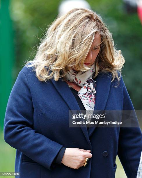 Liza Tarbuck attends the funeral of entertainer Ronnie Corbett at the church of St John the Evangelist on April 18, 2016 in Shirley, England. Ronnie...