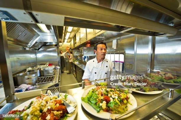 ghan train's restaurant car - alice springs stock-fotos und bilder