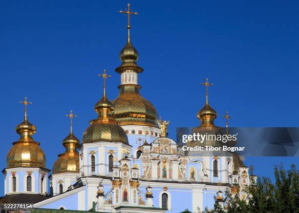 ukraine, kiev, st michael's cathedral, - ukraine church stock pictures, royalty-free photos & images