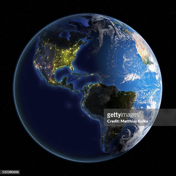 night lights in the western hemisphere - the americas stock pictures, royalty-free photos & images