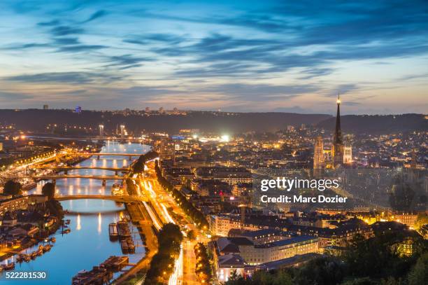rouen city view - french gothic cathedral stock pictures, royalty-free photos & images