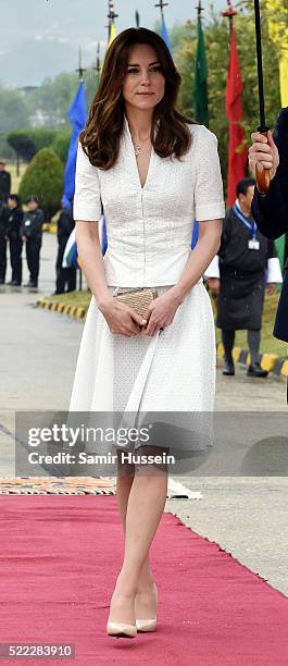 Catherine, Duchess of Cambridge departs Bhutan from Paro Airport on April 16, 2016 in Paro, Bhutan.