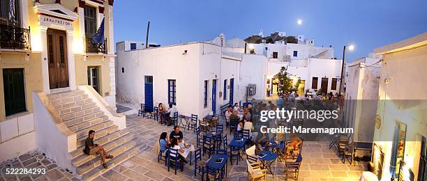 chora, main square - small town square stock pictures, royalty-free photos & images
