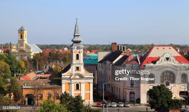 hungary, kecskemžt, skyline, greek orthodox church, house of you - kecskemet hungary stock pictures, royalty-free photos & images