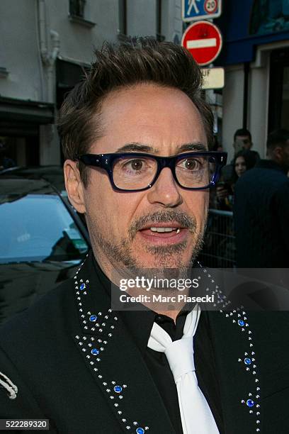 Actor Robert Downey Jr attends the 'Captain America:Civil War' Premiere at Le Grand Rex on April 18, 2016 in Paris, France.