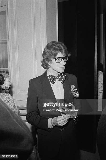French fashion designer Yves Saint Laurent backstage at a fashion show, 22nd January 1972.